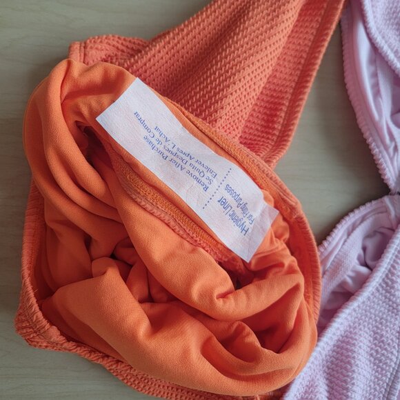 NWT Swimsuit One Piece Cut Out By Time And Tru XL Pink Orange - Picture 4 of 4